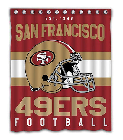 Football Helmet Team Flag San Francisco 49ers Shower Curtain