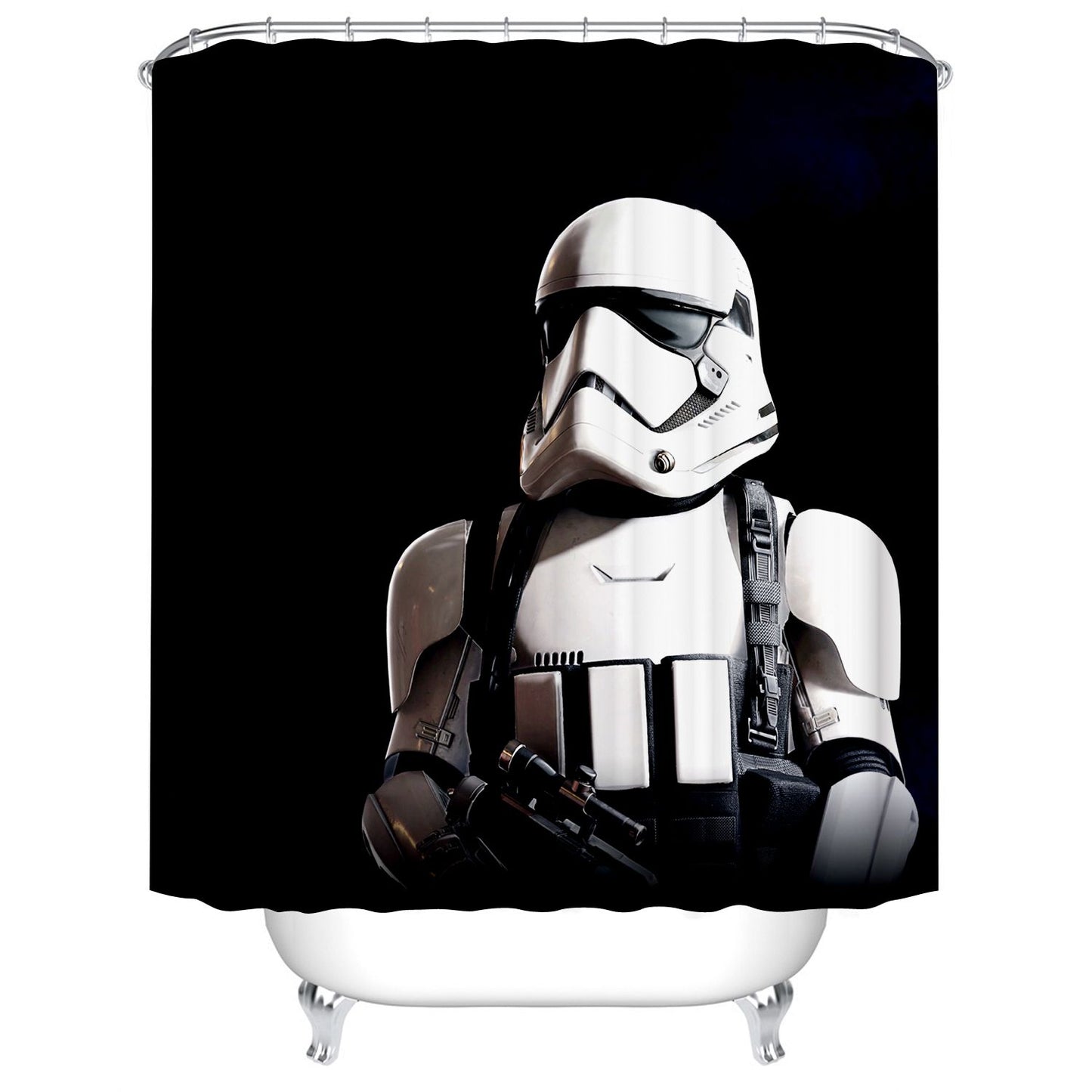 Black Backdrop Stormtrooper Shower Curtain