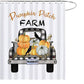 Thanksgiving Harvest Vegetable with Crows Pumpkin Truck Shower Curtain