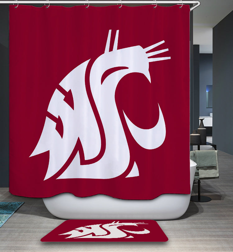 Washington State Football Cougar Shower Curtain