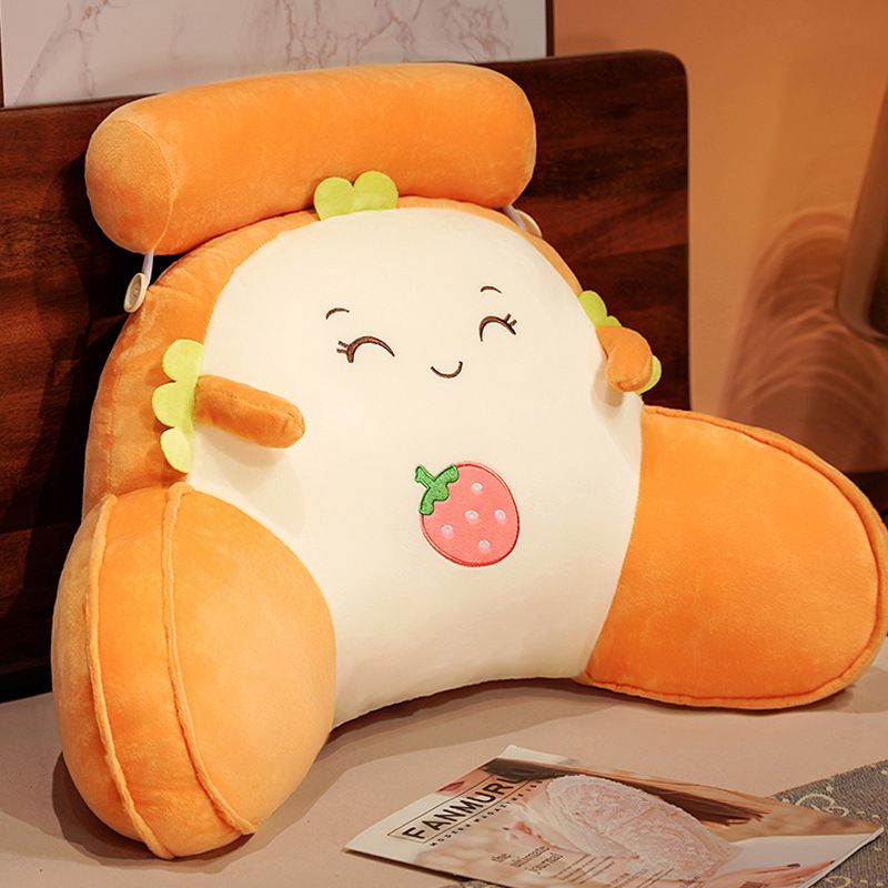 Yellow Bread Toast Backrest Pillow with Arms