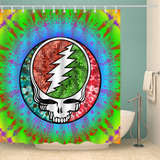 Green Steel Your Face Tie-dye Grateful Dead Shower Curtain