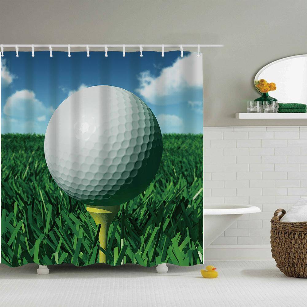 Grass Teed Up Golf Ball Golf Sport Shower Curtain