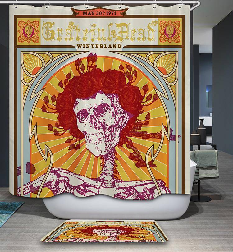 Music Band Skeleton Grateful Dead Winterland 1971 Shower Curtain