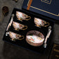 Pink Magpie Bird with Tree Floral Coffee Tea Cup and Saucer Set - 3 Pieces