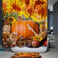 Autumn Harvest Vegetables Fall Leaves Pumpkin Thanksgiving Shower Curtain