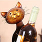 Katzen Weinflaschenhalter, Kunst aus Schmiedeeisen, schwebendes Weinregal für einzelne Tischplatten