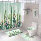 Green Botanical Backdrop Watercolor Cati House Plant Cactus Shower Curtain