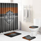 Black Orange Stripe Motor Shower Curtain Set - 4 Pcs