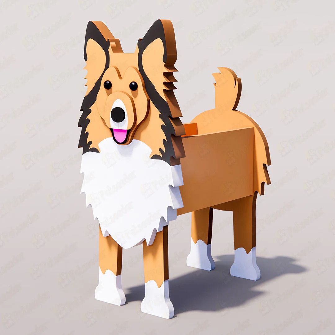 sheltie dog planter