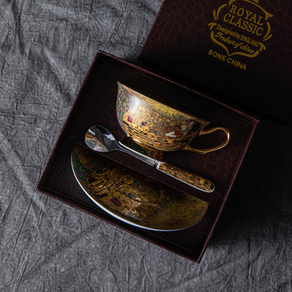 Gustav Klimt The Kiss Tea Cup and Saucer Set - 3 Pieces